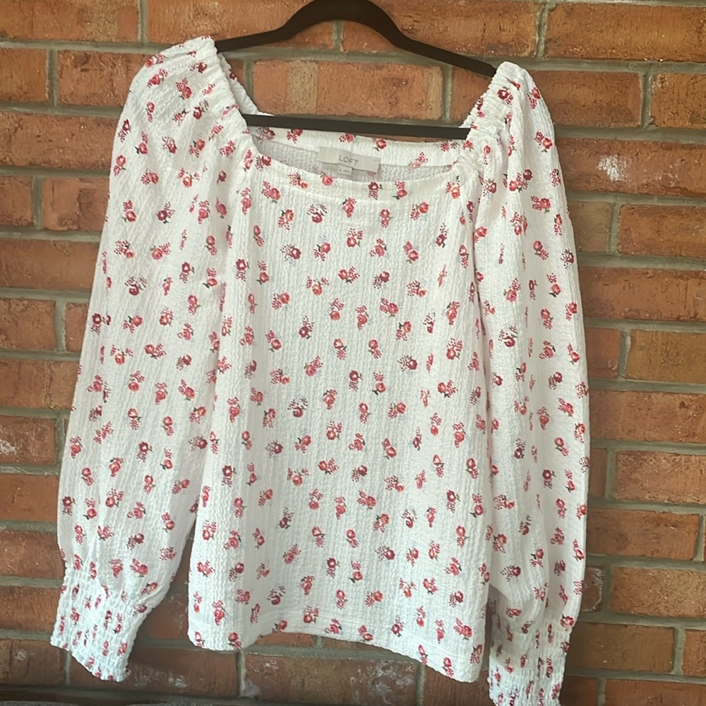 Loft Floral Long-Sleeved Blouse